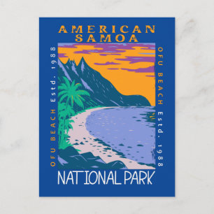Cartão Postal Parque Nacional da Samoa Americana Praia Ofu em Di