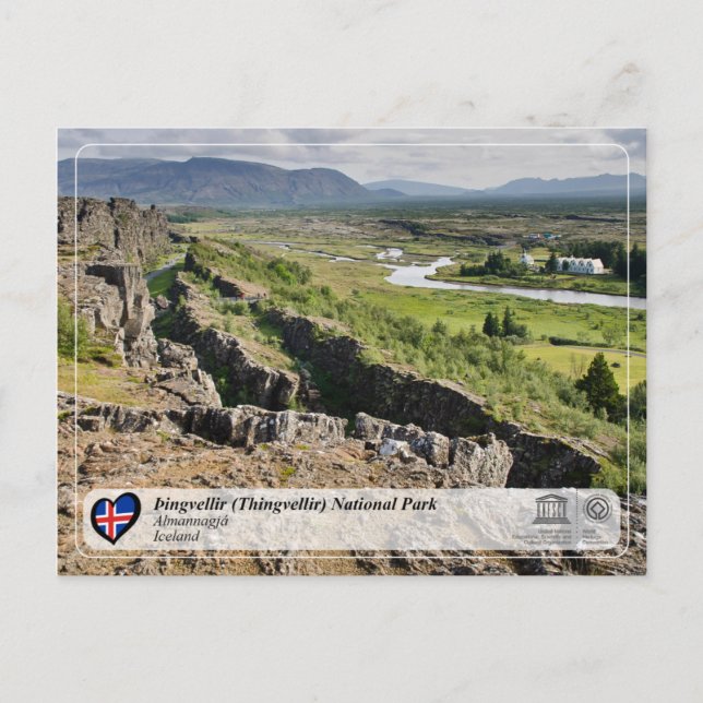 Cartão Postal Parque Nacional da UNESCO - Þingvellir (Thingvelli (Frente)