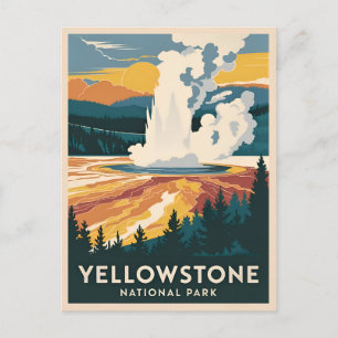 Cartão Postal Parque Nacional da viagens vintage Yellowstone