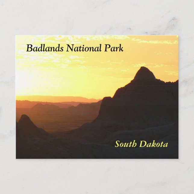 Cartão postal "Parque Nacional das Badlands" (Frente)