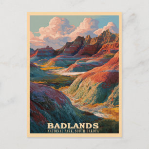 Cartão Postal Parque Nacional das Badlands - Paisagem Ocidental 