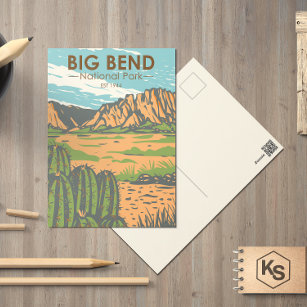 Cartão Postal Parque Nacional de Big Bend no deserto de Chihuahu