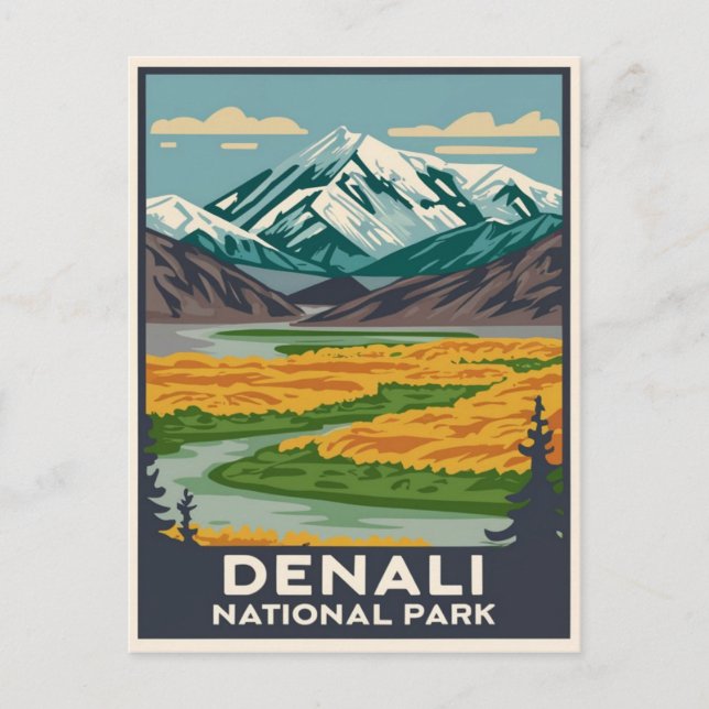 Cartão Postal Parque Nacional de Denali, Alasca, Monte (Frente)