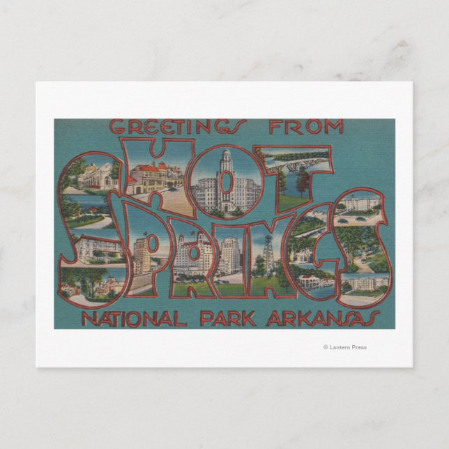 Cartão Postal Parque Nacional de Hot Primaveras, Arkansas (Frente)