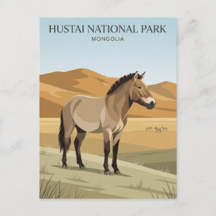 Cartão Postal Parque Nacional de Hustai Mongólia
