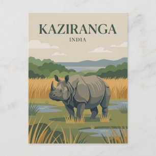 Cartão Postal Parque Nacional de Kaziranga Índia