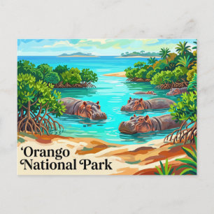 Cartão Postal Parque Nacional de Orango (Hipopótamos Marinhos),