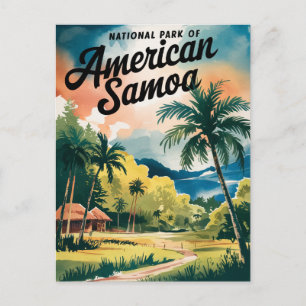 Cartão Postal Parque Nacional de Samoa Americana - Arte Aquarela