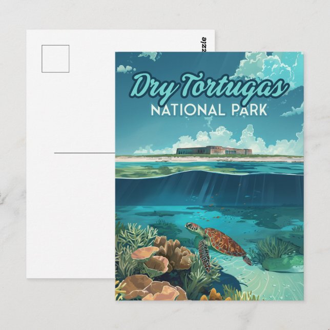 Cartão Postal Parque Nacional de Tortugas Seco, Flórida (Frente/Verso)
