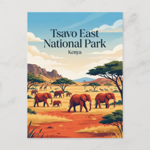 Cartão Postal Parque Nacional de Tsavo East no Quênia