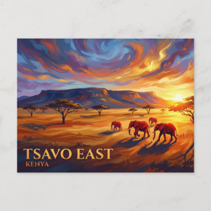 Cartão Postal Parque Nacional de Tsavo East, Quênia