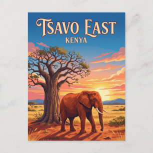Cartão Postal Parque Nacional de Tsavo Leste Quênia