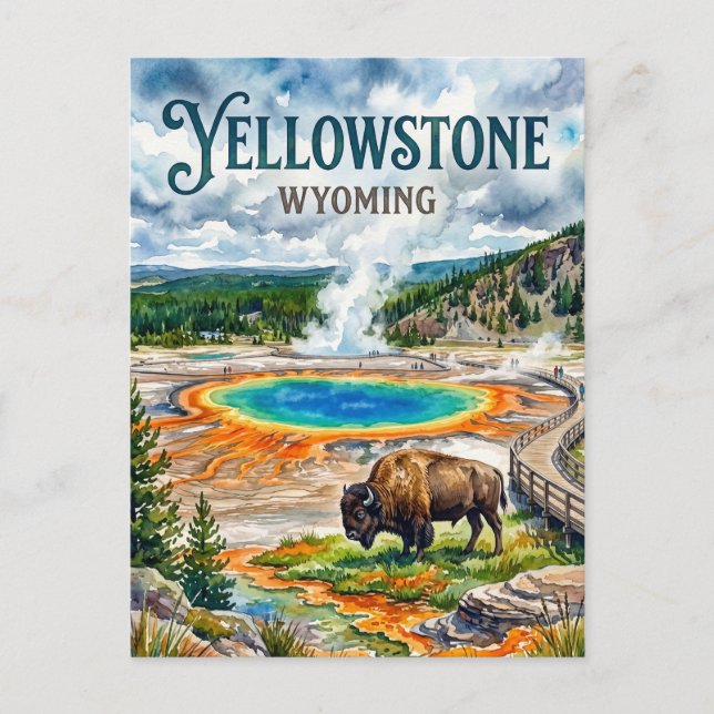 Cartão Postal Parque Nacional de Yellowstone EUA (Frente)