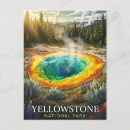 Cartão Postal Parque Nacional de Yellowstone Grand Prismatic Spr