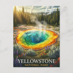 Cartão Postal Parque Nacional de Yellowstone Grand Prismatic Spr