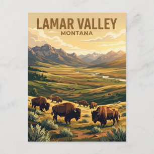 Cartão Postal Parque Nacional de Yellowstone Lamar Valley Montan