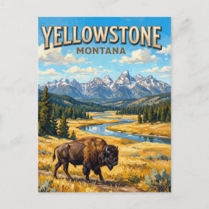 Cartão Postal Parque Nacional de Yellowstone Montana