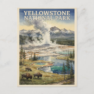 Cartão Postal Parque Nacional de Yellowstone Viagem Vintage