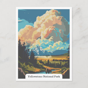 Cartão Postal Parque Nacional de Yellowstone, Wyoming EUA