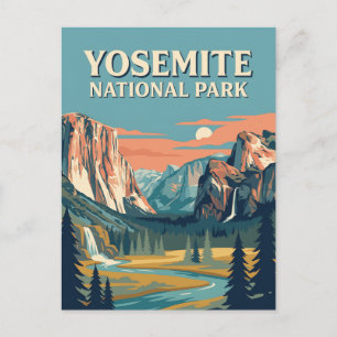 Cartão Postal Parque Nacional de Yosemite Califórnia Viagem Vint