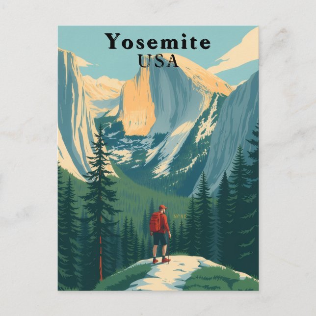 Cartão Postal Parque Nacional de Yosemite EUA Vintage (Frente)