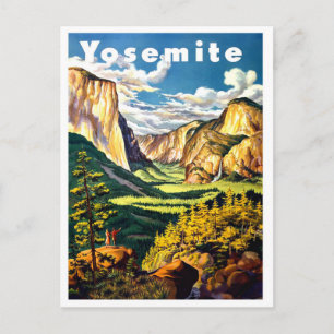 Cartão Postal Parque nacional de Yosemite, poster de viagens vin