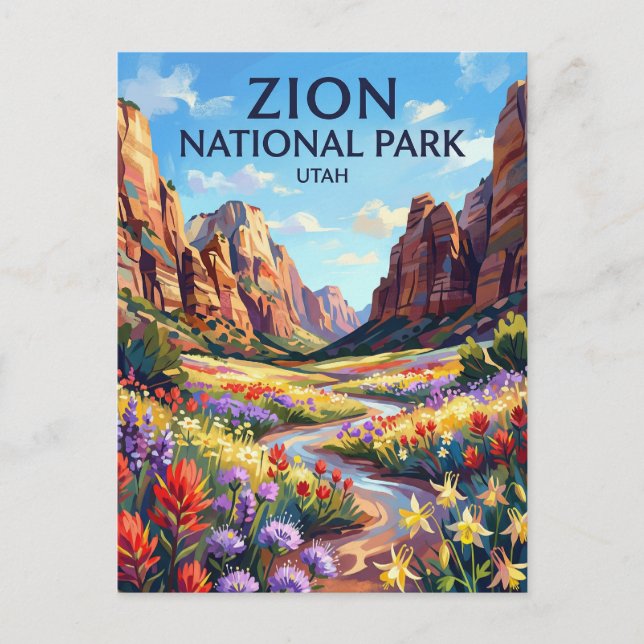 Cartão Postal Parque Nacional de Zion Utah (Frente)