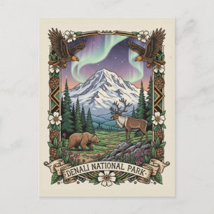 Cartão Postal Parque Nacional Denali Alasca