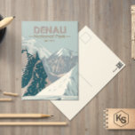 Cartão Postal Parque Nacional Denali Alaska Monte Hunter Vintage<br><div class="desc">Trabalho de arte de vetor Denali. O parque tem terreno de tundra,  floresta de pântanos e geleiras,  o parque é o lar da vida selvagem,  incluindo ursos pardos,  lobos,  alce,  renas e ovelhas Dall.</div>