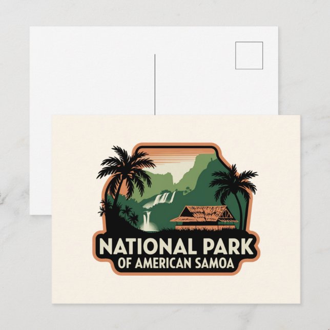 Cartão Postal Parque Nacional do Americano Samoa Emblem (Frente/Verso)