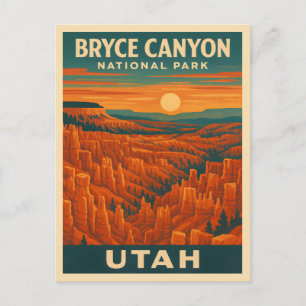 Cartão Postal Parque Nacional do Bryce Canyon, Viagens vintage R
