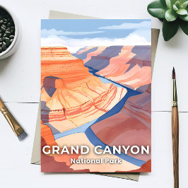 Cartão Postal Parque Nacional do Grand Canyon Aquarela Viagem