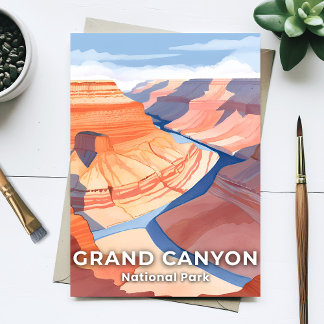 Cartão Postal Parque Nacional do Grand Canyon Aquarela Viagem