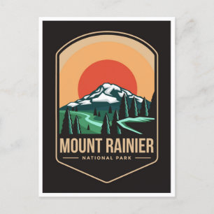 Cartão Postal Parque nacional do Monte Rainier, retro viagens vi