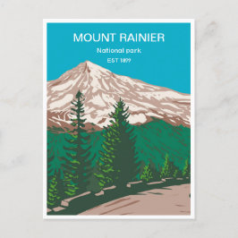 Cartão Postal Parque nacional do Monte Rainier, retro viagens vi
