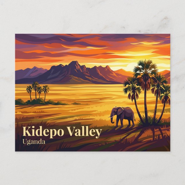 Cartão Postal Parque Nacional do Vale de Kidepo Uganda (Frente)