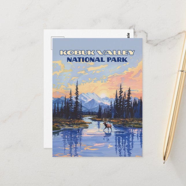 Cartão Postal Parque Nacional do Vale do Kobuk, Alasca, desde o  (Frente/Verso In Situ)