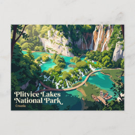 Cartão Postal Parque Nacional dos Lagos de Plitvice Croácia