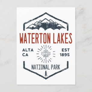 Cartão Postal Parque Nacional dos Lagos Waterton Canada Vintage