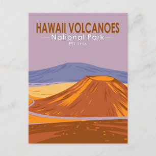 Cartão Postal Parque Nacional dos Vulcões Hawaii Mauna Kea Vint