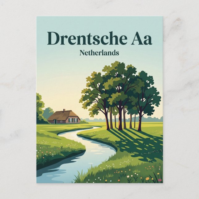 Cartão Postal Parque Nacional Drentsche Aa Holanda (Frente)