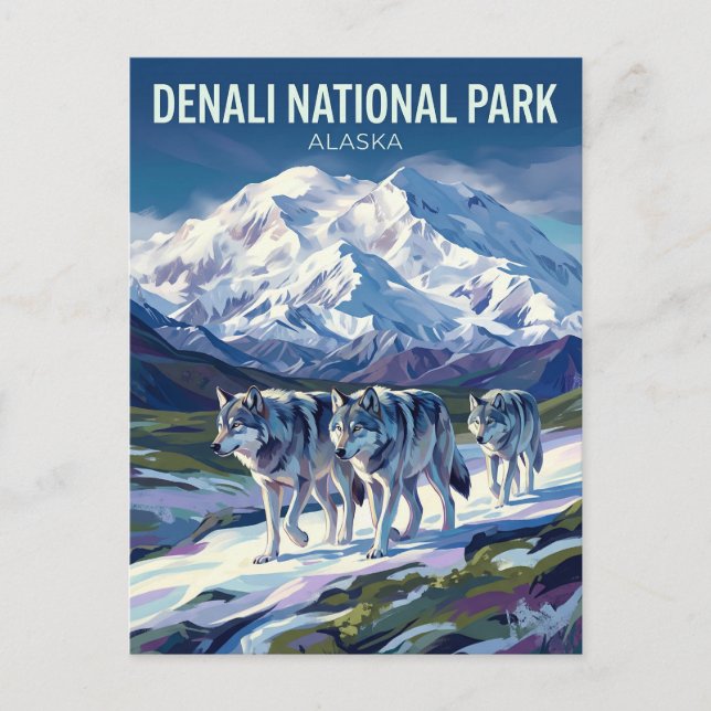 Cartão Postal Parque Nacional e Reserva Denali Alasca (Frente)