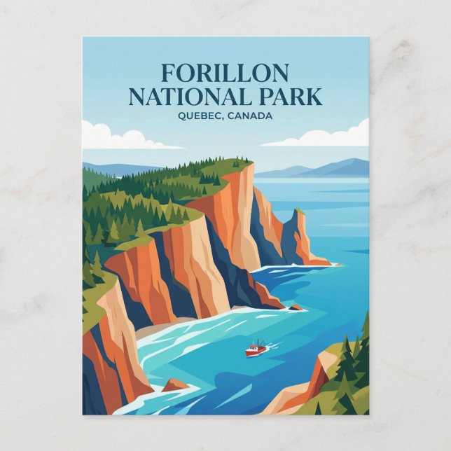 Cartão Postal Parque Nacional Forillon Canadá (Frente)