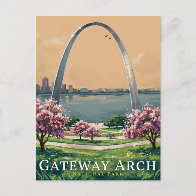 Cartão Postal Parque Nacional Gateway Arch Cênico (Frente)