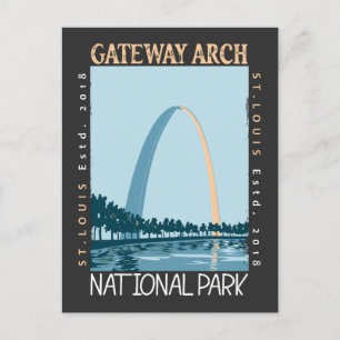 Cartão Postal Parque Nacional Gateway Arch Desgastado