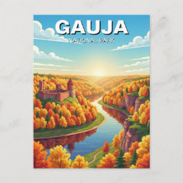 Cartão Postal Parque Nacional Gauja Viagem Letônia