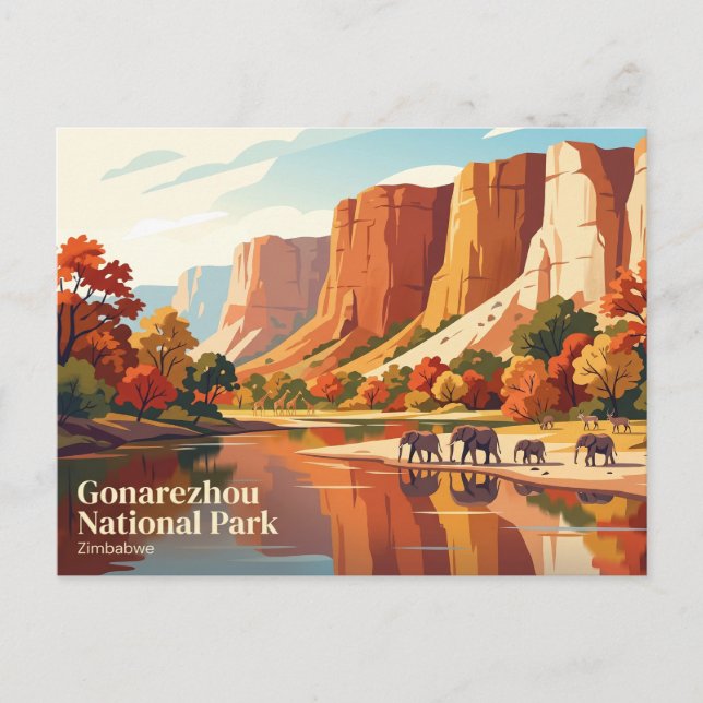 Cartão Postal Parque Nacional Gonarezhou Zimbábue (Frente)