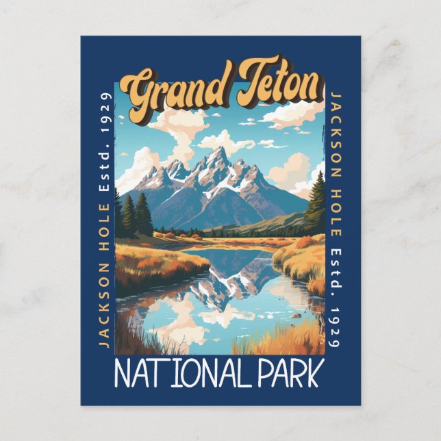 Cartão Postal Parque Nacional Grand Teton Jackson Hole Angustiad (Frente)