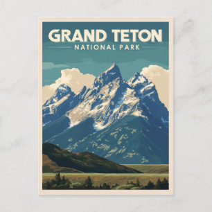 Cartão Postal Parque Nacional Grand Teton viagens vintage