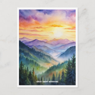 Cartão Postal Parque Nacional Great Smoky Mountains Aquarela